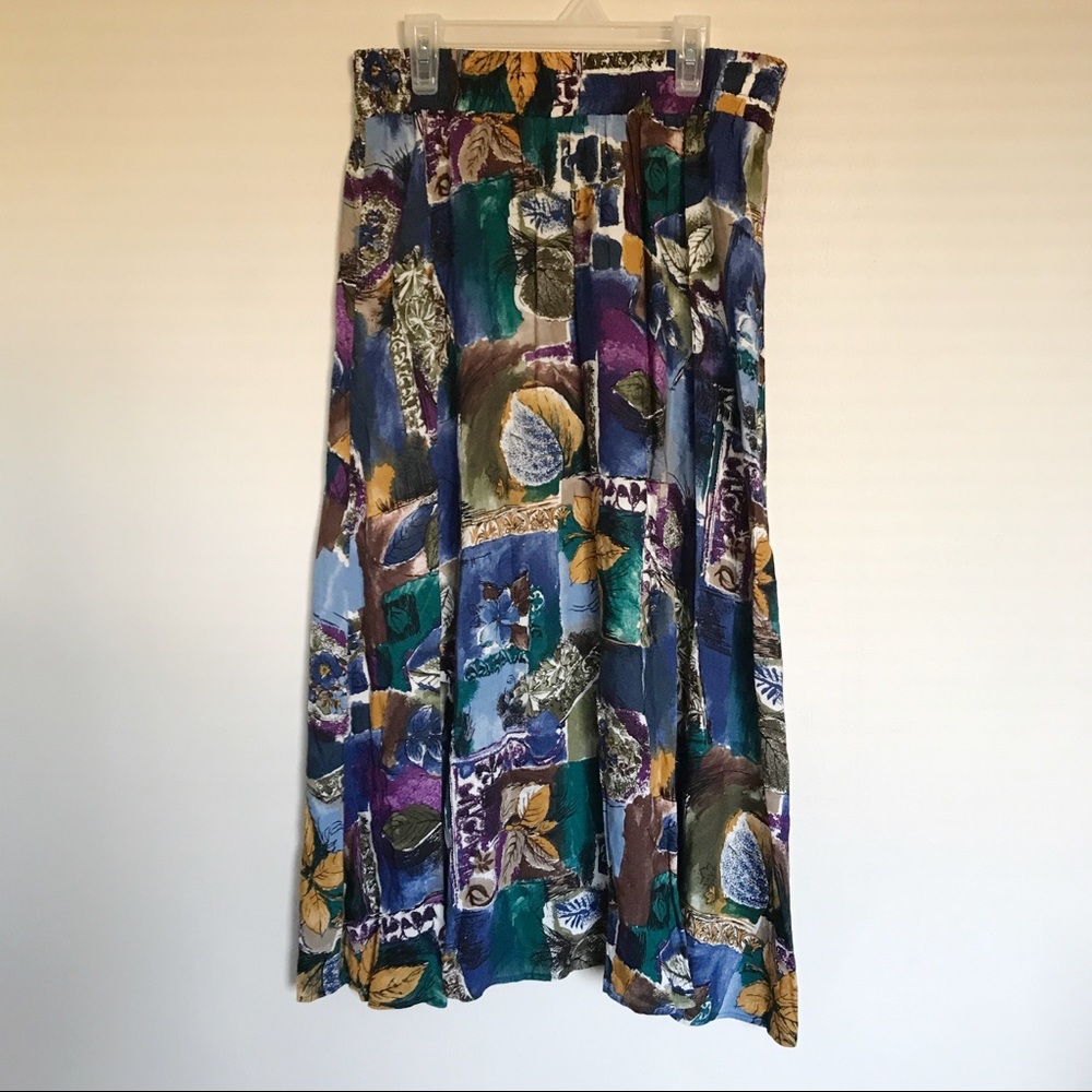 Robert Stevens Vintage Floral Leaf Design Skirt Sm